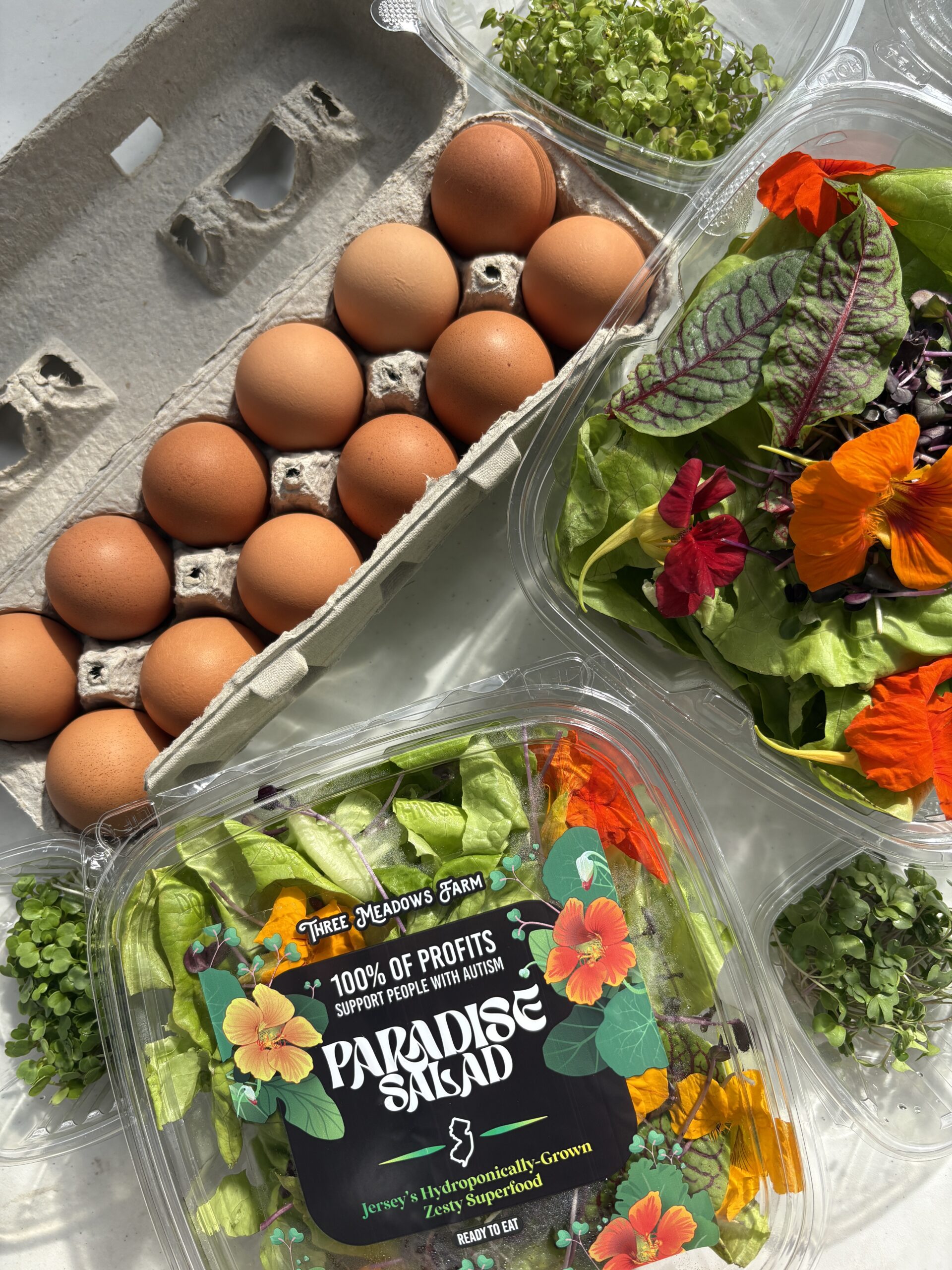 Salad, Micro Arugula, Egg Bundle